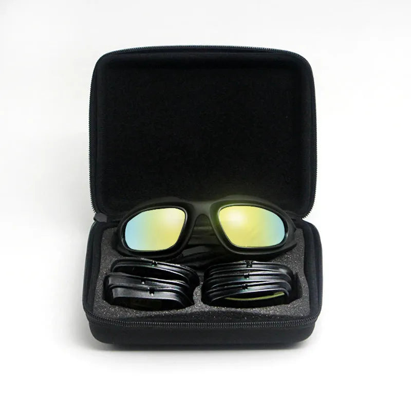 Sports goggles with polarized tactical sunglasses for outdoor cycling in PC frame