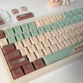 Matcha Theme coloured mechanical keyboard keycaps with five-sided sublimation printing and key puller tool
