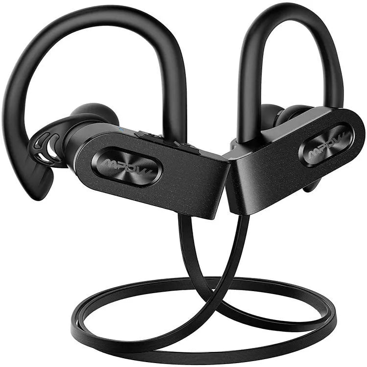 Flame2 Bluetooth headset with hanging ear design in red, black, or pink colour options