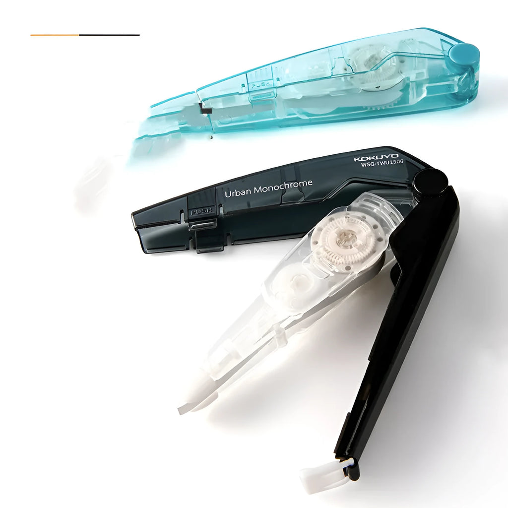 Refill correction tape with transparent cartridge in four colour options for student and office use