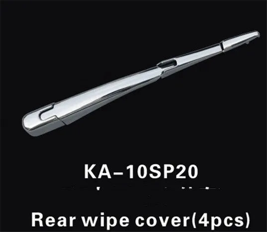 Four silvery ABS plastic rear window wiper trim covers for 2010 Hyundai vehicles