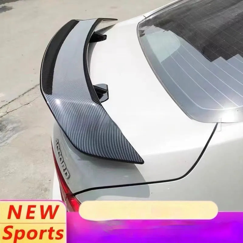 Universal punch-free car spoiler tail wing accessory in ABS plastic for vehicle modification