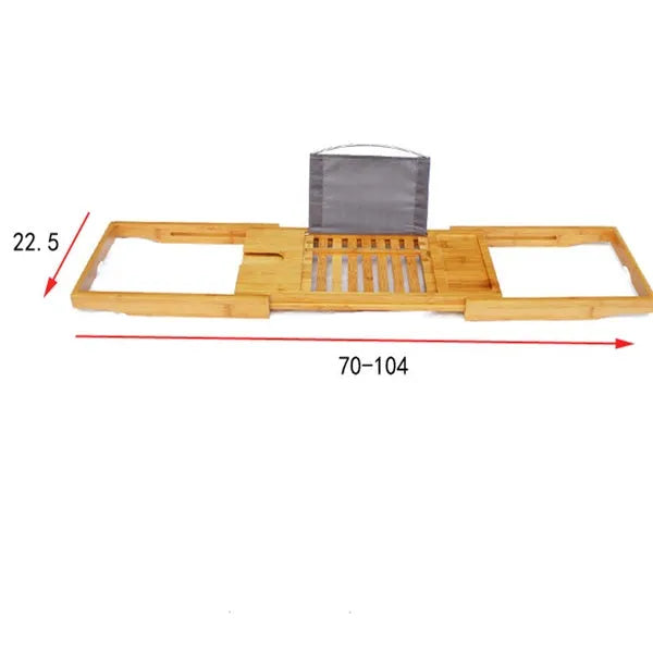 Bamboo bathtub frame storage organiser with single-floor desktop design for bathroom use