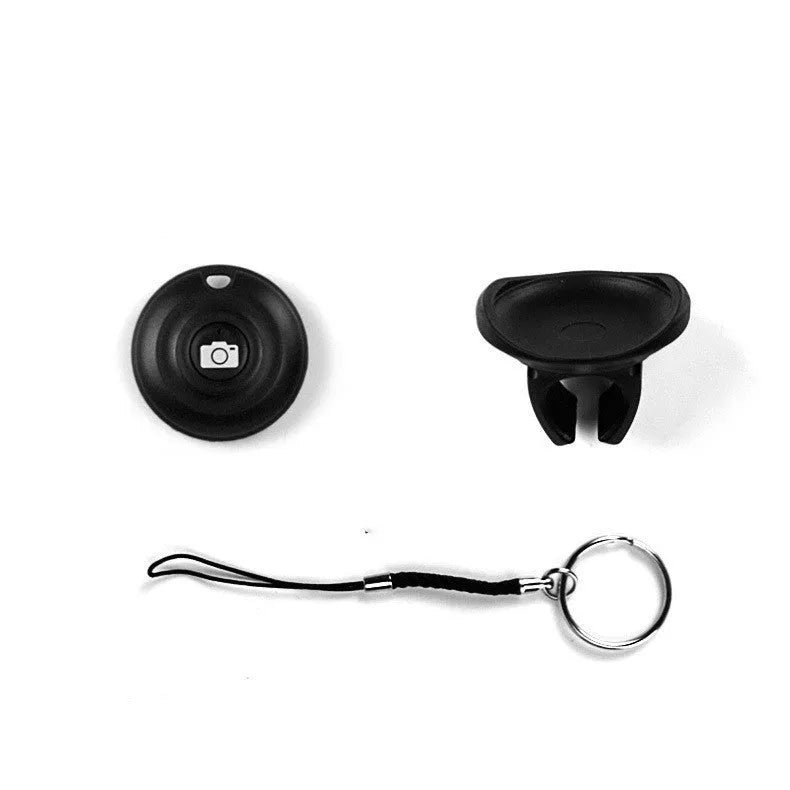 Black Bluetooth remote control for wireless camera and phone photography with 10m range