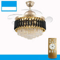 Crystal chandelier ceiling fan light with remote control in 42-inch or 48-inch sizes