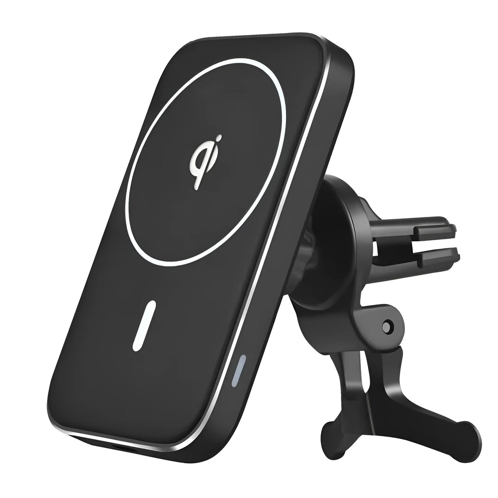 M6 black magnetic car bracket wireless charger with USB interface