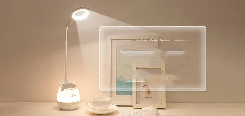 Rechargeable table lamp in green, pink or white colour with touch switch and USB charging port