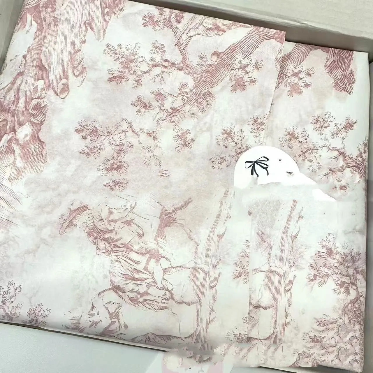 French romance floral retro tissue paper sheet in pink purple or green purple, 50x70cm size.