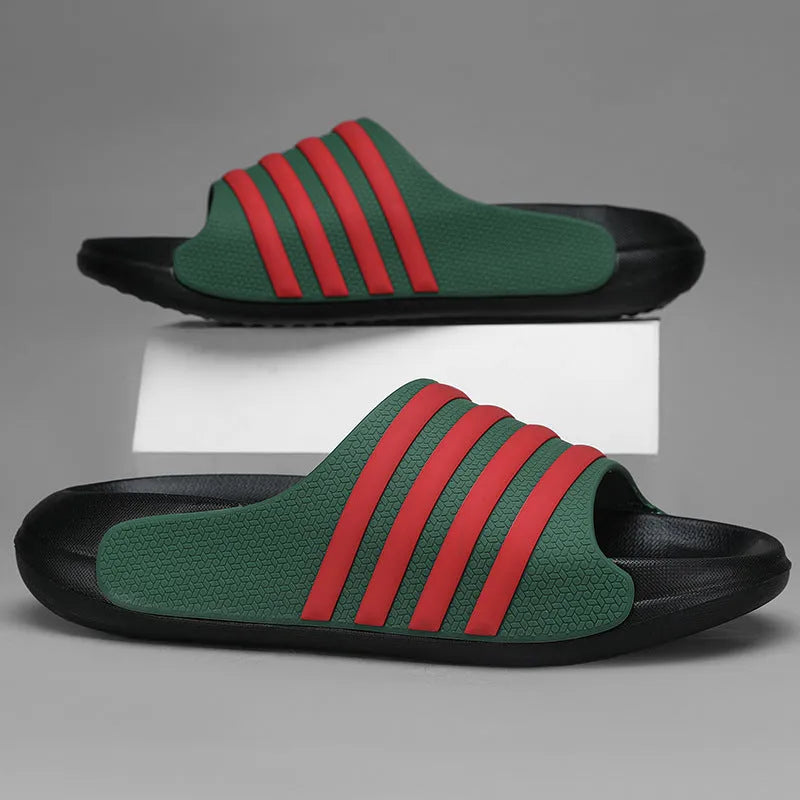 Casual unisex slippers with PVC upper and EVA sole in multiple colour options
