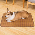 Brown rattan fibre cooling mat for dogs in various sizes for summer use