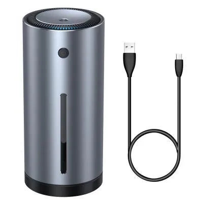 Black aluminium alloy car humidifier diffuser with USB cable for 12V power