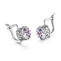 Korean retro crown earrings clip-on in rose gold and white gold colour finishes