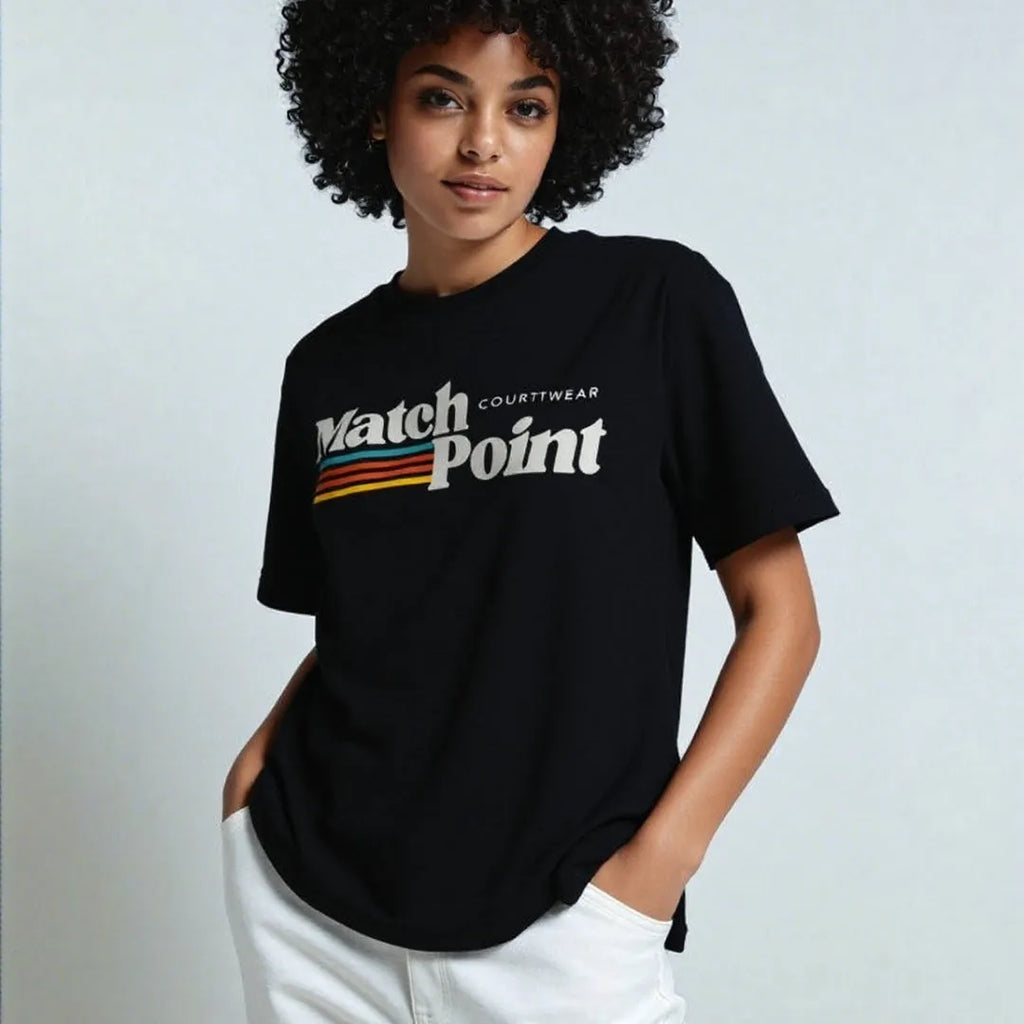 Black men's t-shirt with a bold 3D digital printed pattern, round neck, and short sleeves.
