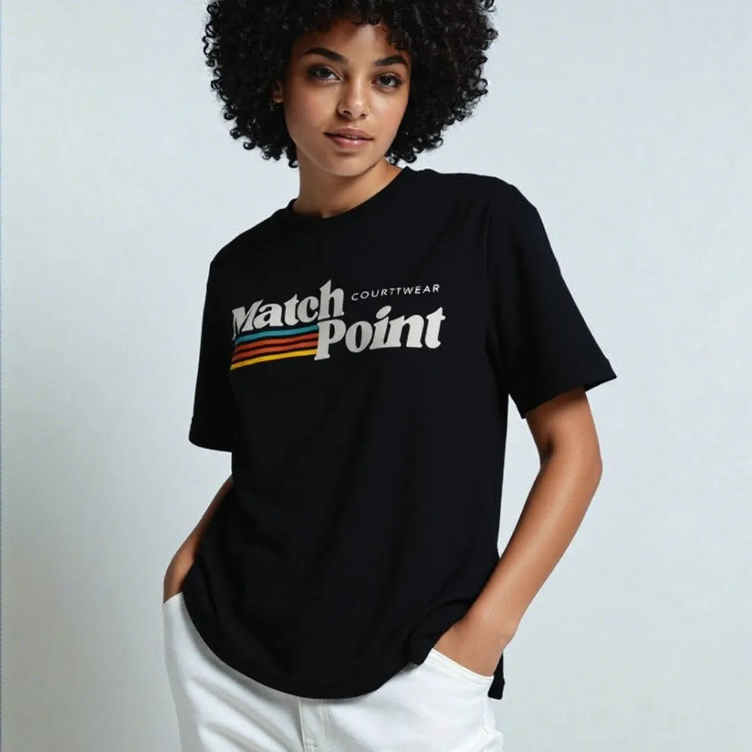 Black men's t-shirt with a bold 3D digital printed pattern, round neck, and short sleeves.