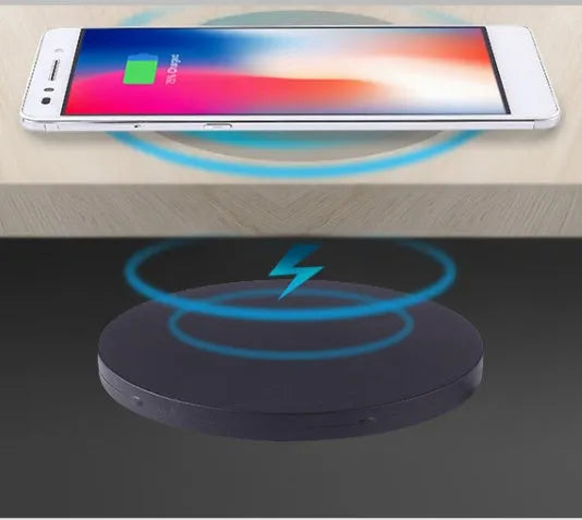 W-75 and W-60 round embedded wireless phone chargers for furniture installation with fast charging