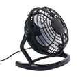 Mini adjustable USB desk fan in black colour with 96mm blades for computer workspace cooling