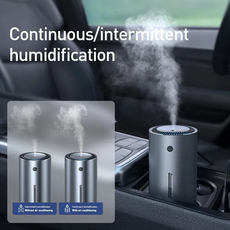 Black aluminium alloy car humidifier diffuser with USB cable for 12V power