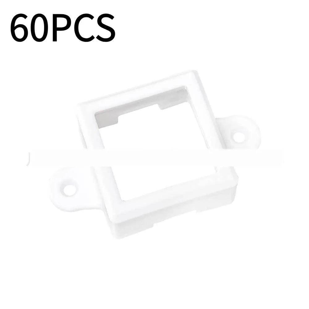 White plastic LED lampshade for fixed bracket systems measuring 1.7cm wide by 6cm long