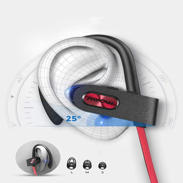 Flame2 Bluetooth headset with hanging ear design in red, black, or pink colour options