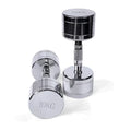 Silver pure steel electroplating dumbbell with ergonomic handle design for home gym