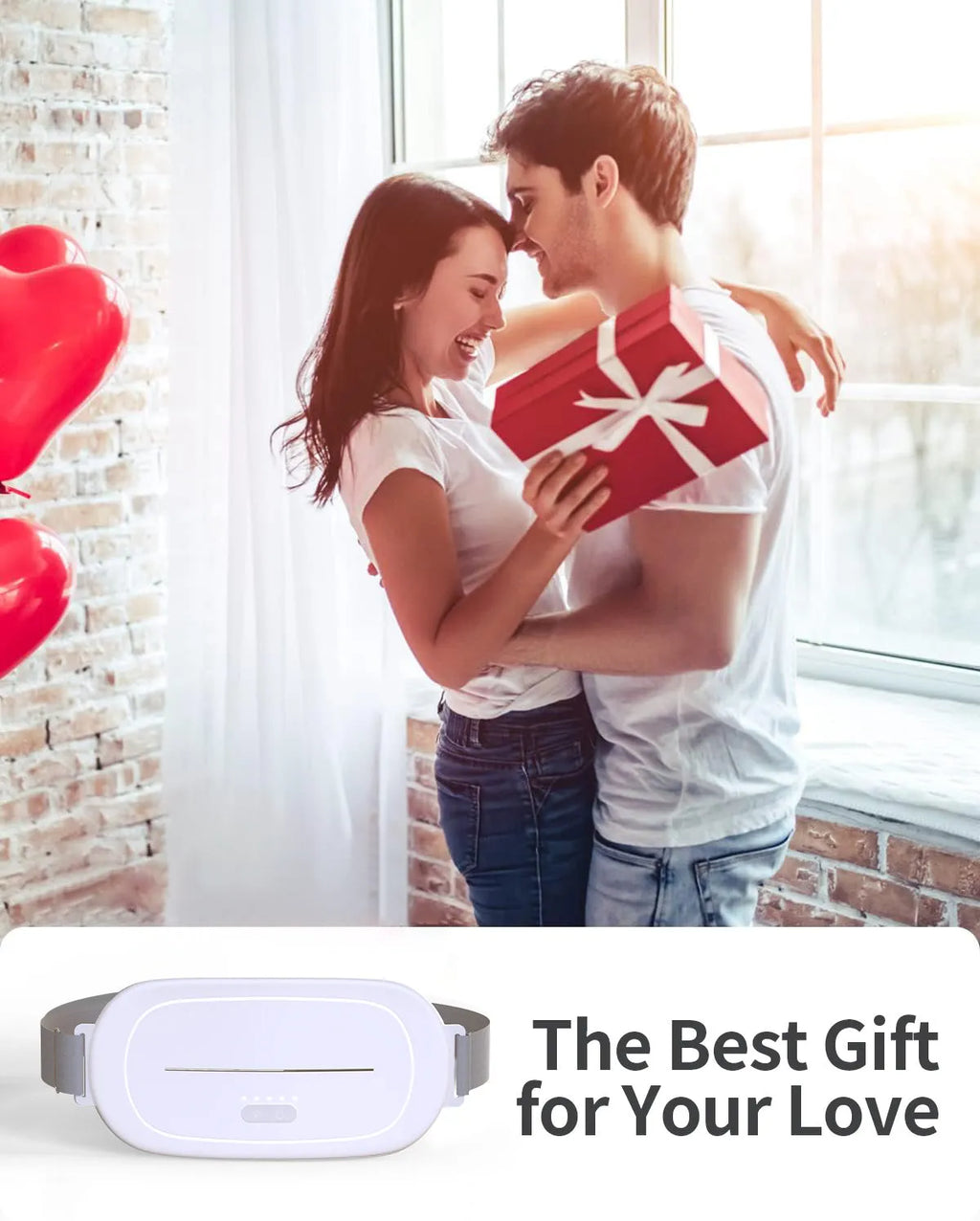 White fabric uterine warming belt with hook and loop closure for postpartum abdominal support.