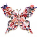20 inch blue and pink butterfly quilling craft material pack with tools including scissors and glue