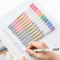Muji Gel Pen 12-piece set showing black pens with 0.5mm fine nibs