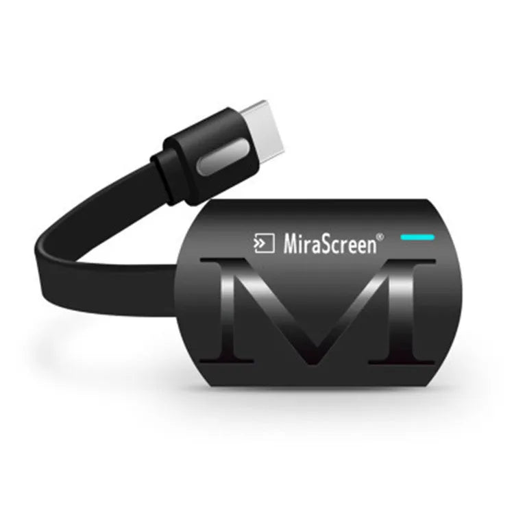 Small black HDMI USB dongle for screen mirroring phone to TV