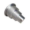 Three-layer aluminium cake mould set in silver with large, medium and small sizes