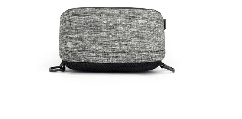 Dark blue waterproof oxford cloth chest bag showing front zipper and crossbody strap