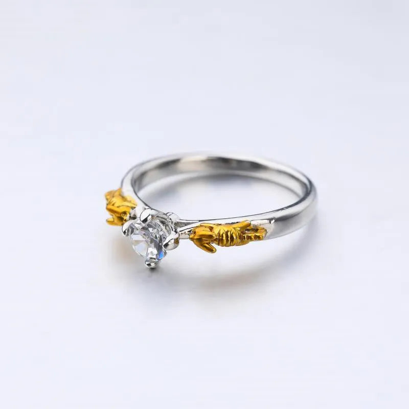 Black gold crystal crown ring on copper base with multiple size options for cosplay