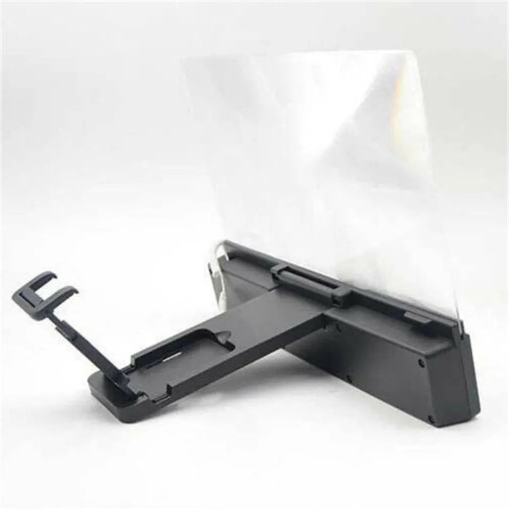 12-inch foldable mobile phone screen amplifier with adjustable gooseneck stand on a table
