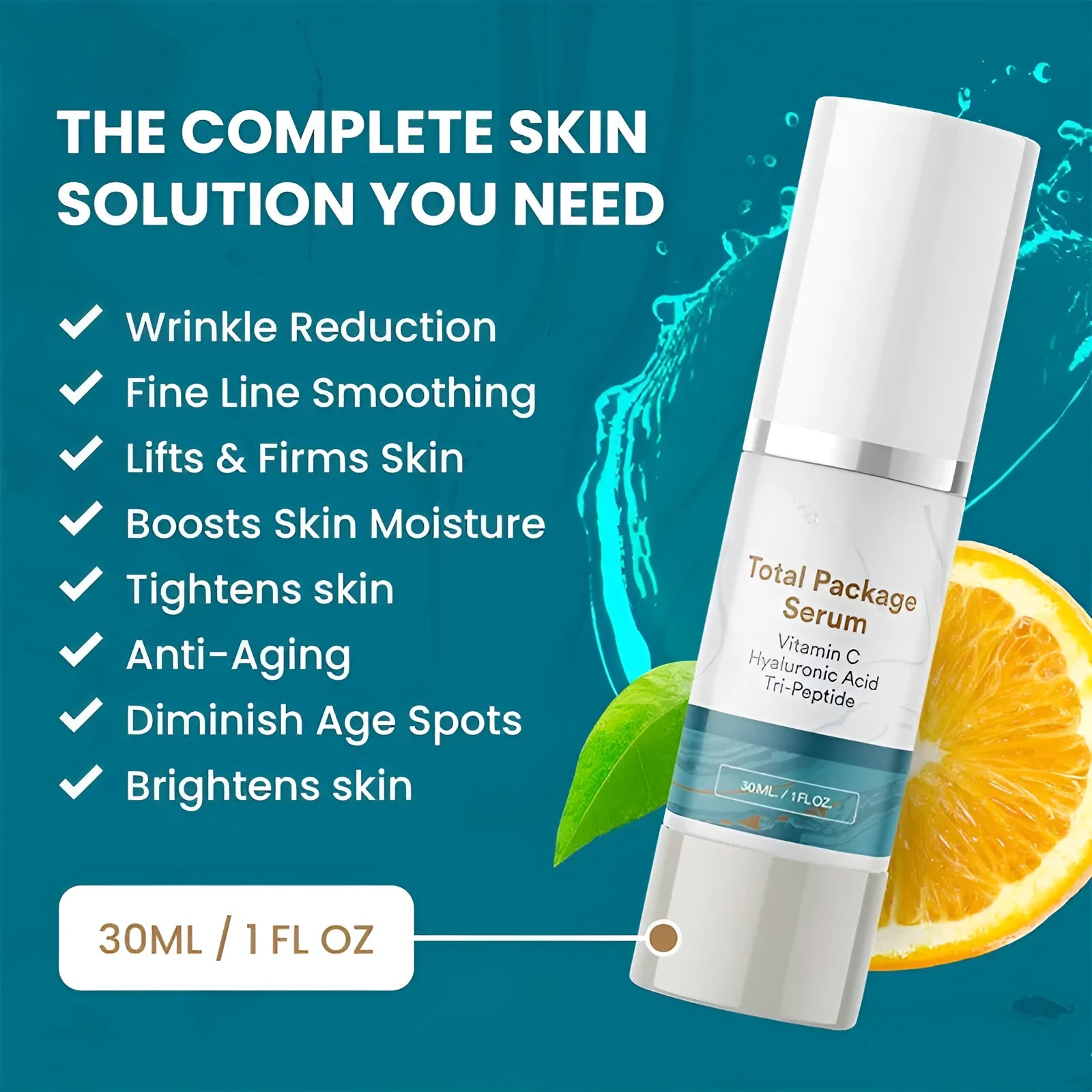30ml facial essence bottle with dropper for moisturising, nourishing and brightening skincare