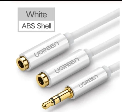 20cm black earphone cable with gold-plated 3.5mm connectors for audio equipment replacement