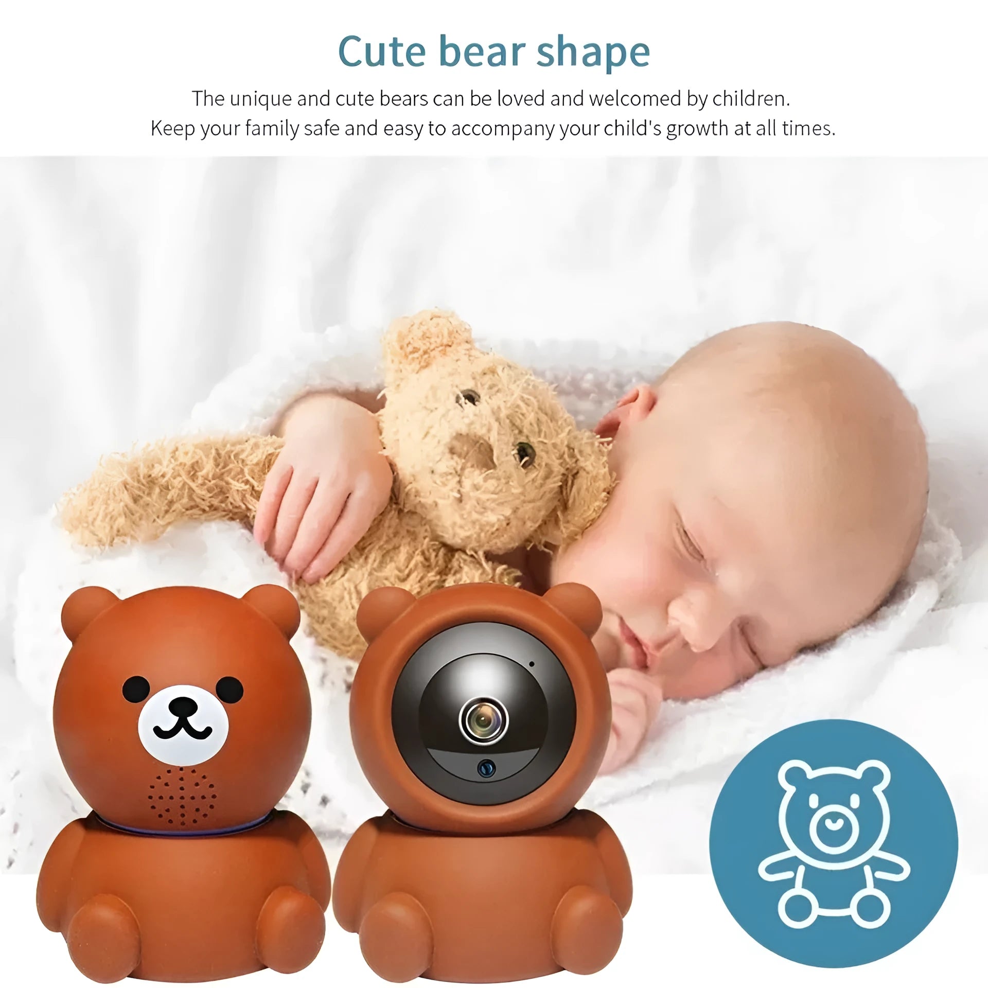 1080P WiFi security camera with auto tracking and IR night vision for home monitoring