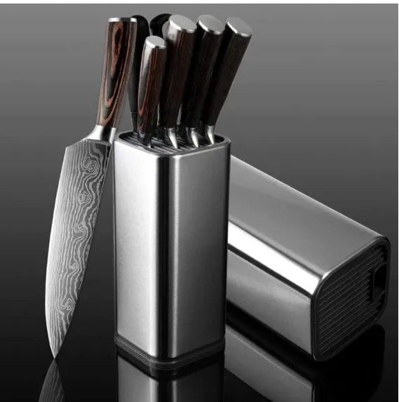 Black and white PP plastic kitchen tool holder with detachable base for knives and cutlery storage.