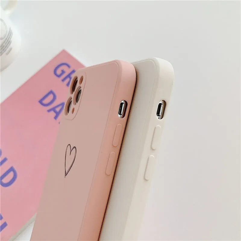 A selection of solid-colour TPU silicone back cover cases for various Apple iPhone models.