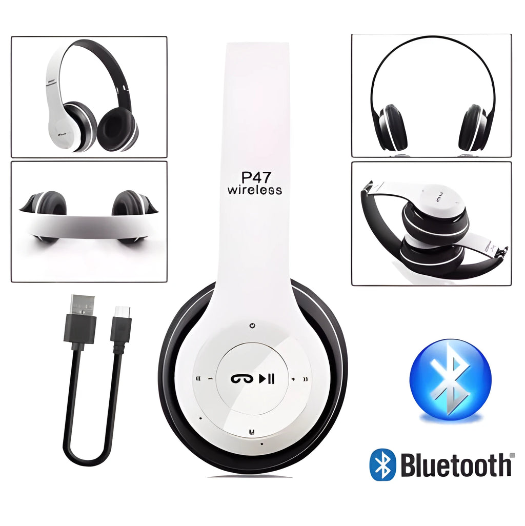 P47 wireless gaming headset in black with Bluetooth 4.1 stereo sound and 5-6 hour battery life