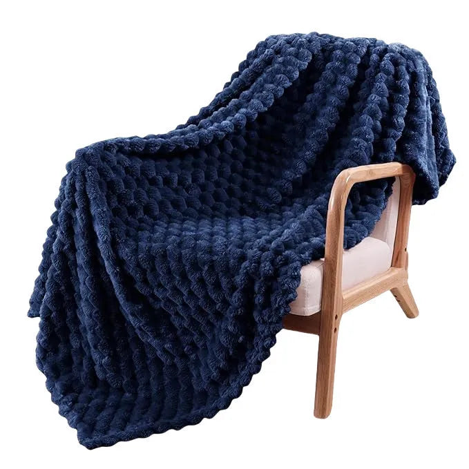 Polyester plaid children's nap blanket in solid colour with velvet finish, shown in multiple size options