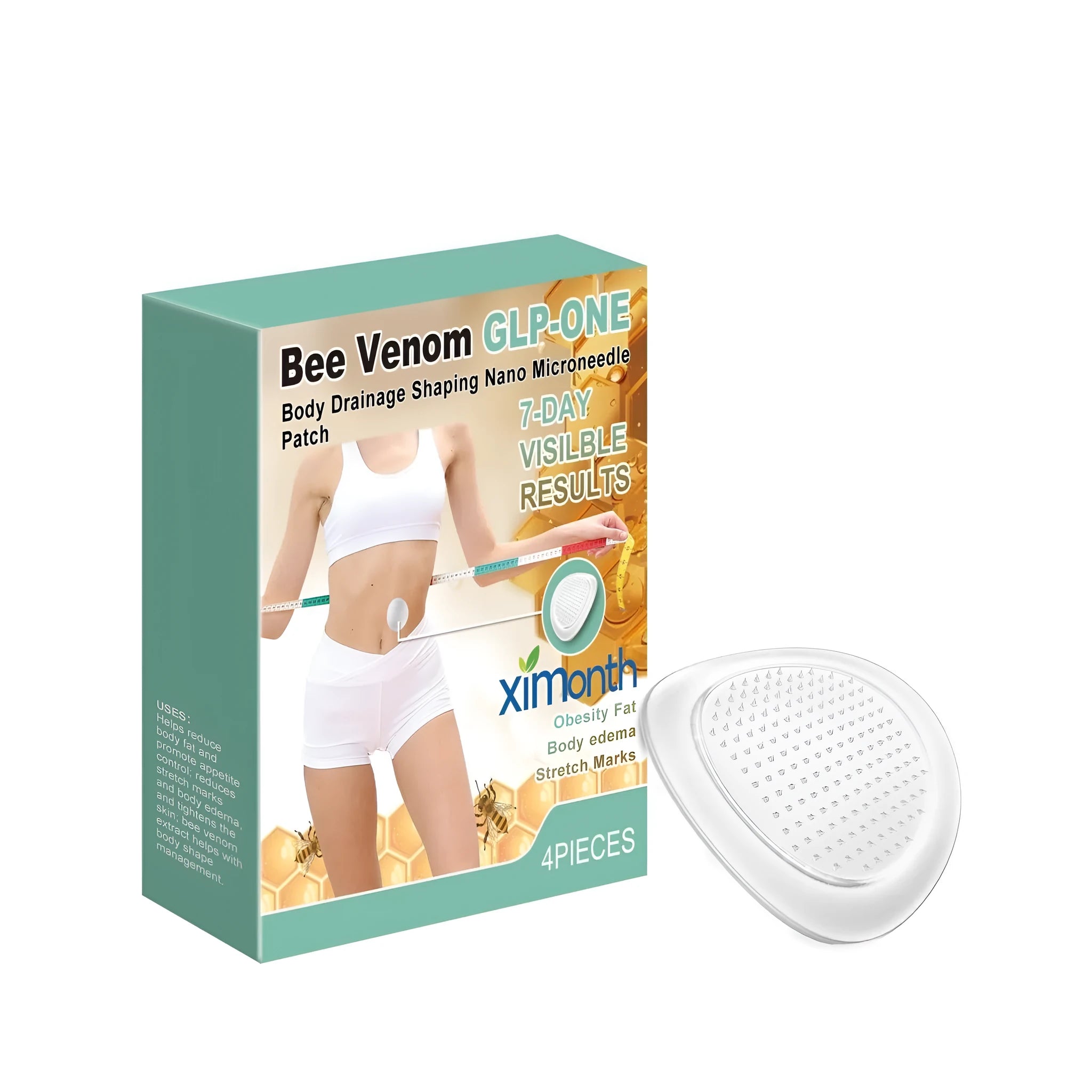 Four nano microneedle patches for facial skincare containing bee venom and angelica sinensis.