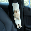 Cartoon lamb wool car seatbelt shoulder protector in rabbit and bear designs