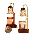Lifting aromatherapy wax melting lamp with bamboo lamp holder