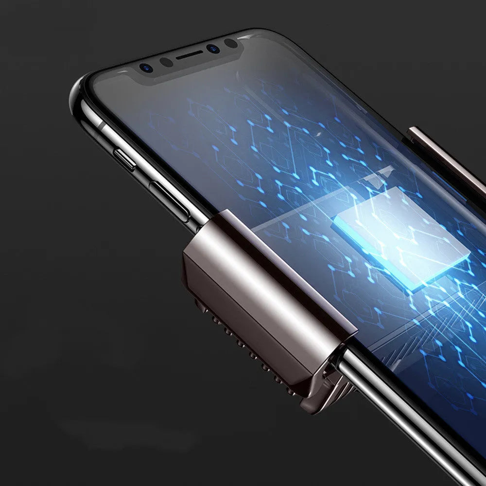 Black mobile phone radiator with clip for 4-7 inch devices showing aluminium and ceramic components