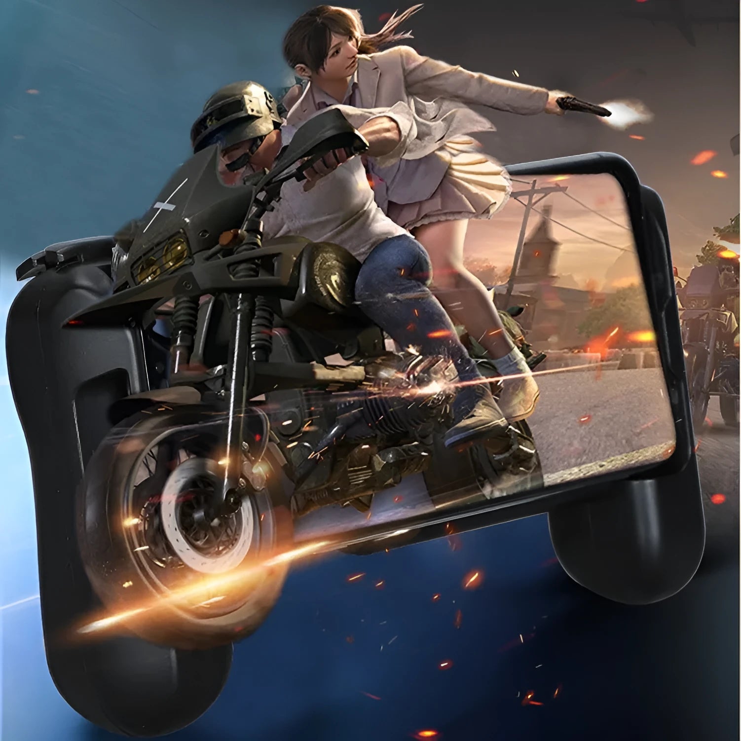 Black P2 Bluetooth mobile game controller with cooling function for Apple iPhone
