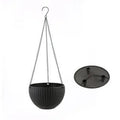 Plastic hanging basket with 450mm chain in one of seven colours: black, blue, bronze, green, grey, red, or white
