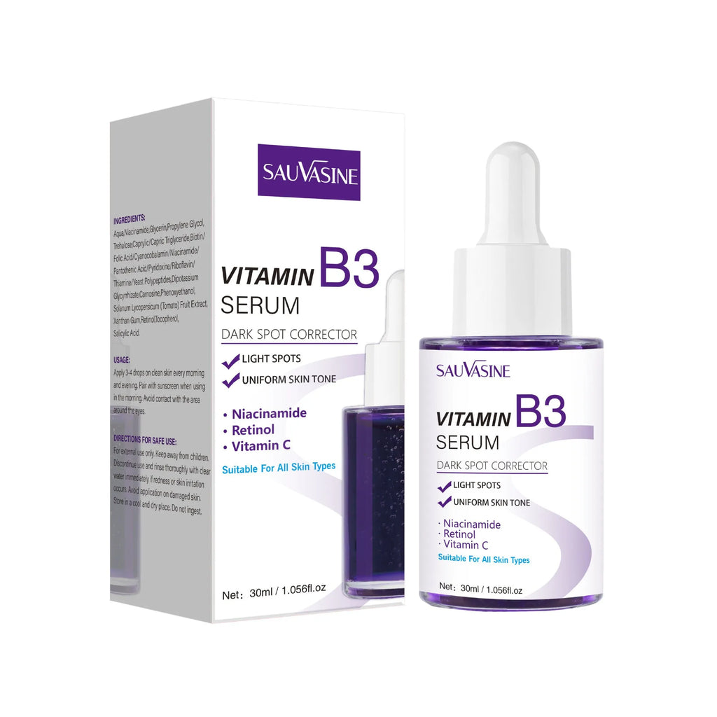 30ml bottle of Vitamin B3 nourishing and firming facial essence for universal skin care.
