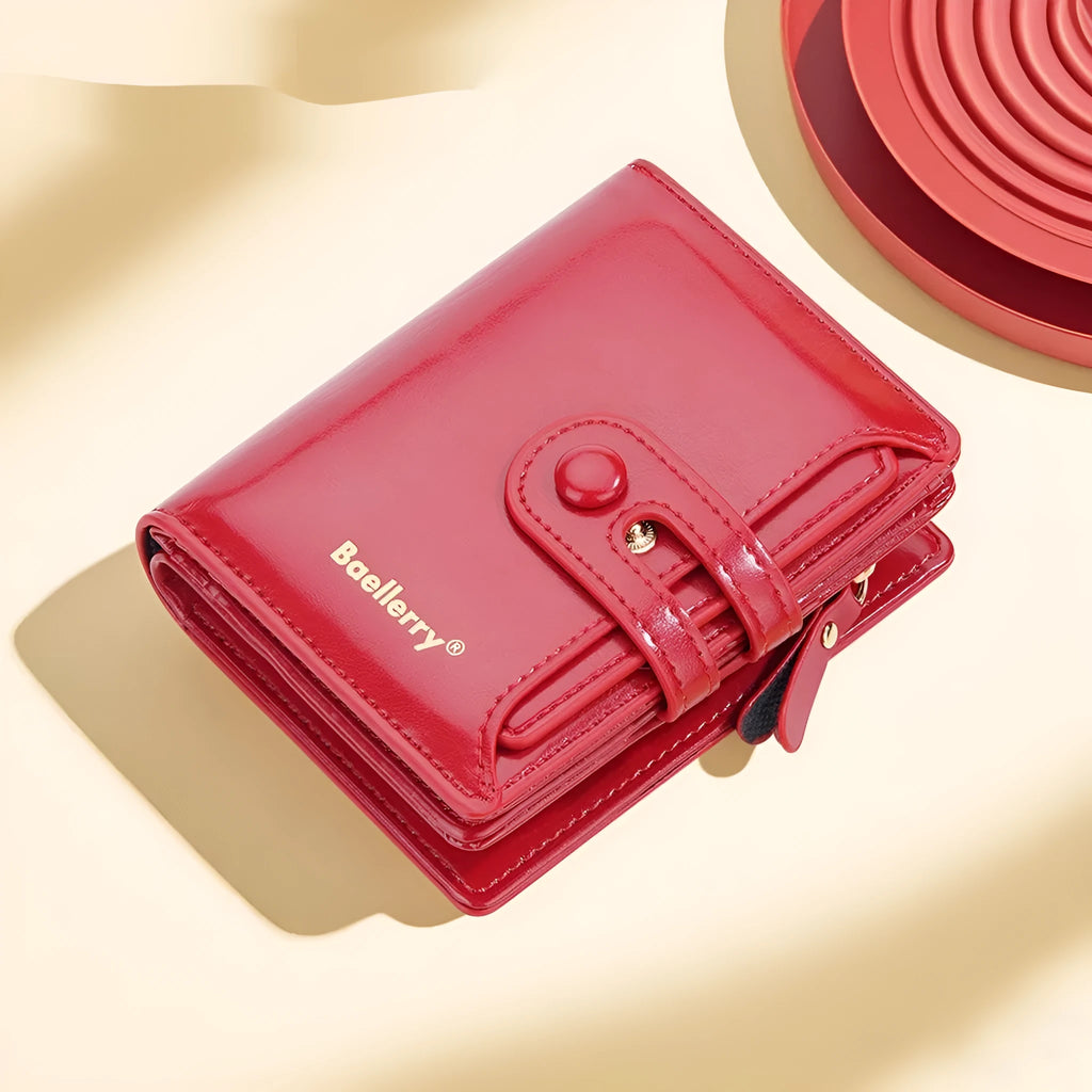 Women's RFID-blocking PU leather wallet card holder in multiple colour options