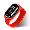 Smart bracelet earphone combo with 1-inch screen in silicone wristband showing activity tracking display