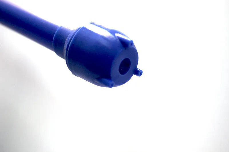 Blue and red manual hand siphon pump for car fuel and oil transfer