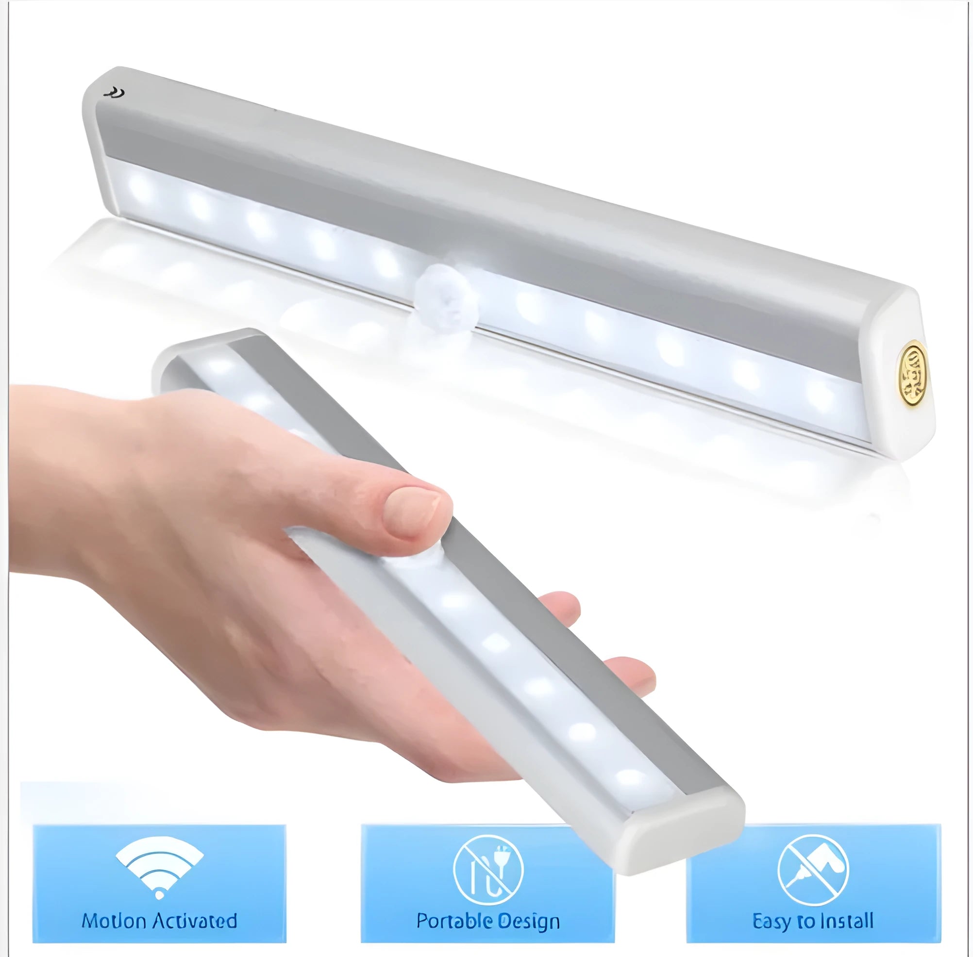 LED sensor light with infrared sensor, aluminium alloy shell, 190x30x16mm, white light